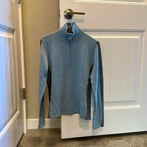 Never worn smartwool quarter zip blue sweater